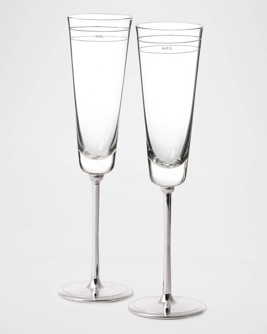 kate spade new york darling point mr. & mrs. toasting champagne flutes set | Neiman Marcus