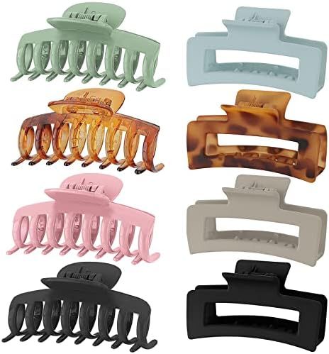 8 Colors Lolalet Strong Hold Hair Claw Clips, 2 Styles Nonslip Medium Large Jaw Clip for Women an... | Amazon (US)