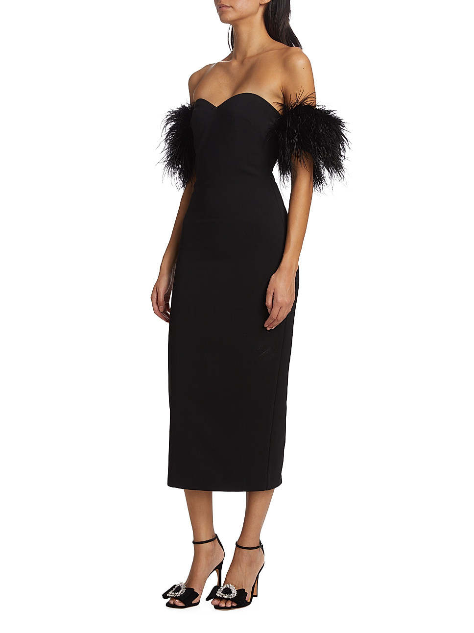 Crystal & Feather Strapless Body-Con Dress | Saks Fifth Avenue