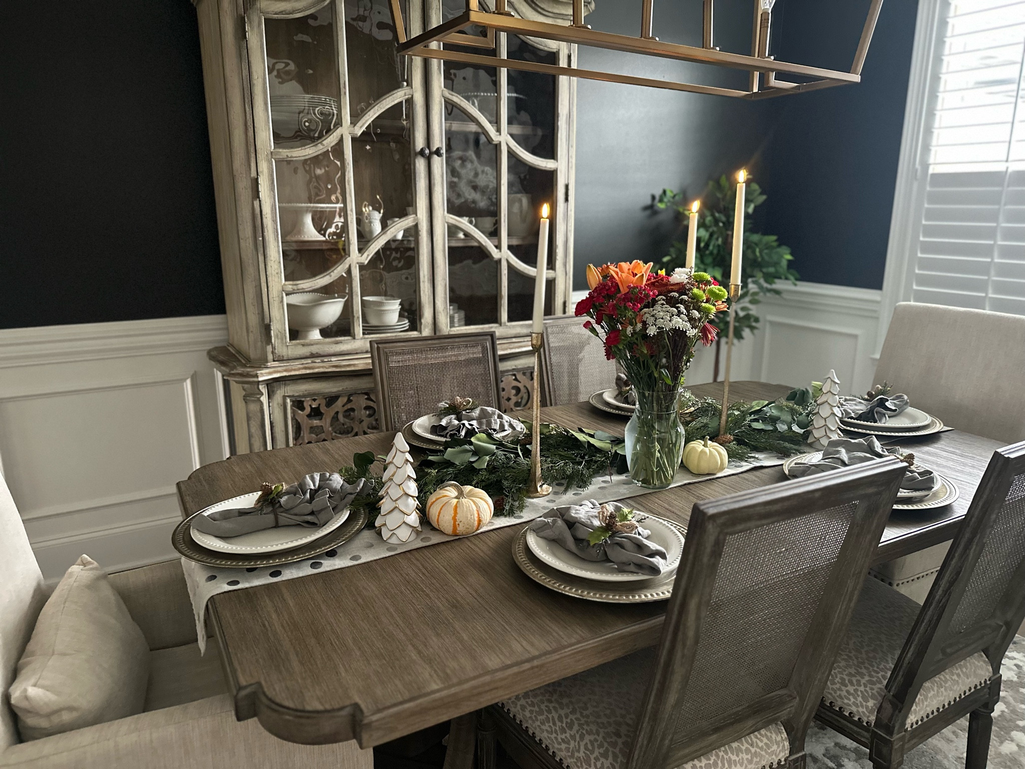 Wishing you a Happy Thanksgiving gathered around the table with loved ones! Here is our blended tablescape. The greenery and flameless candles are the perfect touch. 

#LTKhome