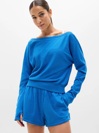 Airy Cotton Terry Boat Neck Sweatshirt | Athleta