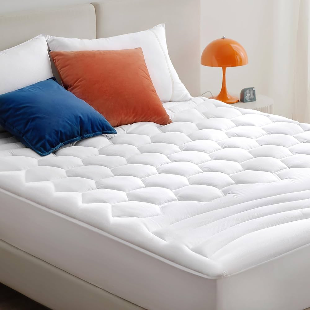 Bedsure Queen Mattress Pad - Quilted Fitted Mattress Topper, Noiseless Washable Mattress Protecto... | Amazon (US)