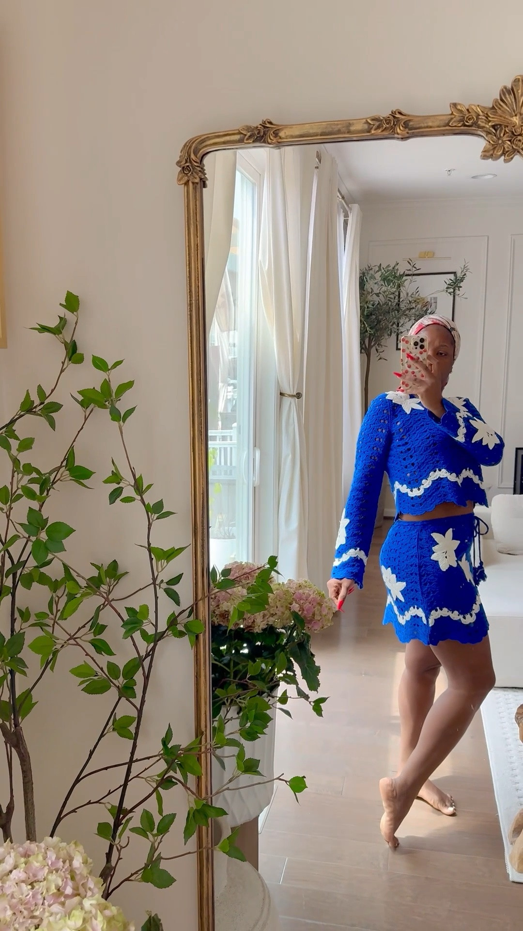 Not your everyday American outfit :) love this  blue and white crochet set. All I need is  some red sandals and a red bag

#LTKSeasonal #LTKMidsize #LTKSaleAlert