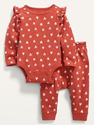 Printed Thermal Long-Sleeve Bodysuit & U-Shaped Pants Set for Baby | Old Navy (US)