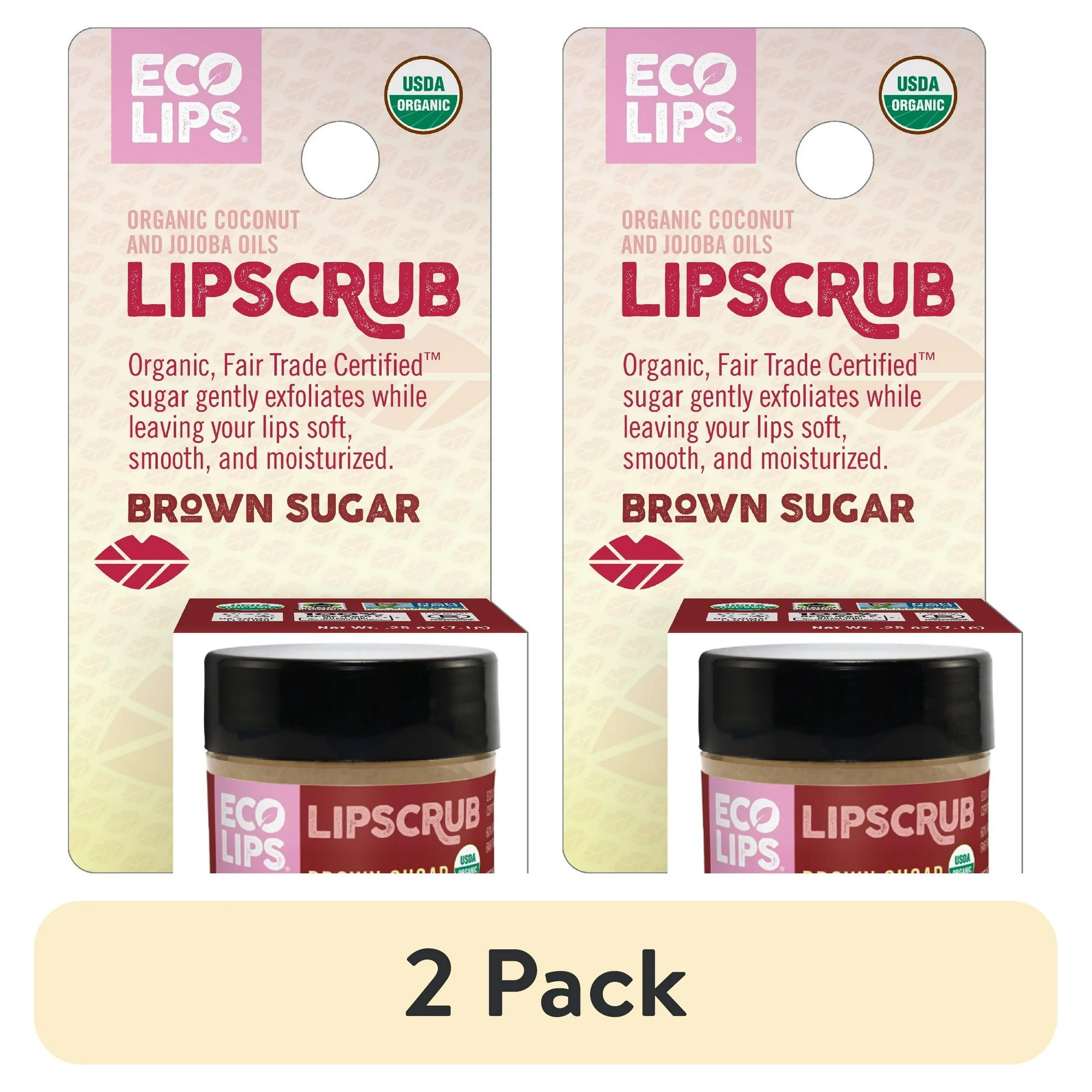 (2 pack) Eco Lips Organic Exfoliating Brown Sugar Lip Scrub 0.25 | Walmart (US)