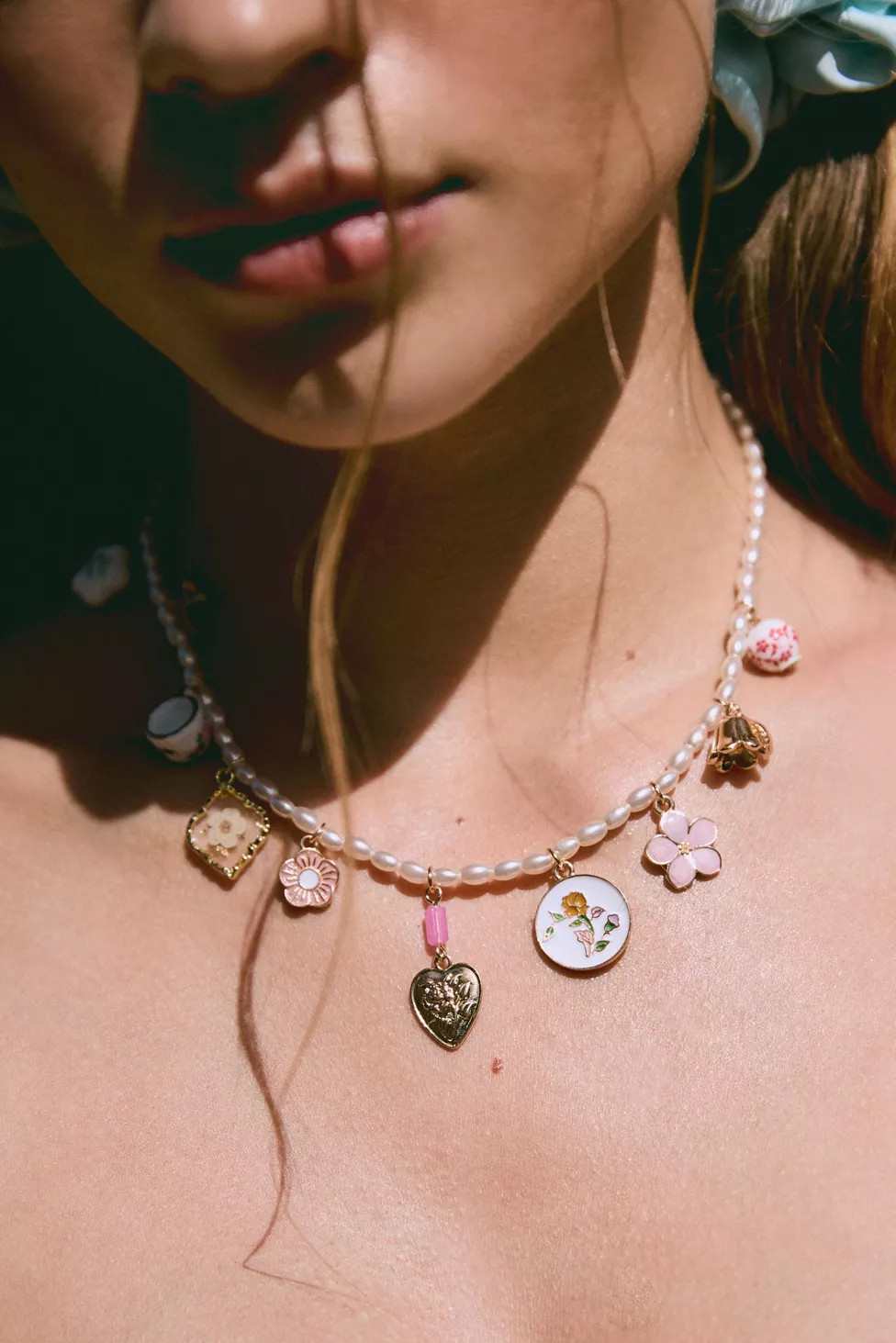 Lottie Pearl Treasure Charm Necklace | Urban Outfitters (US and RoW)