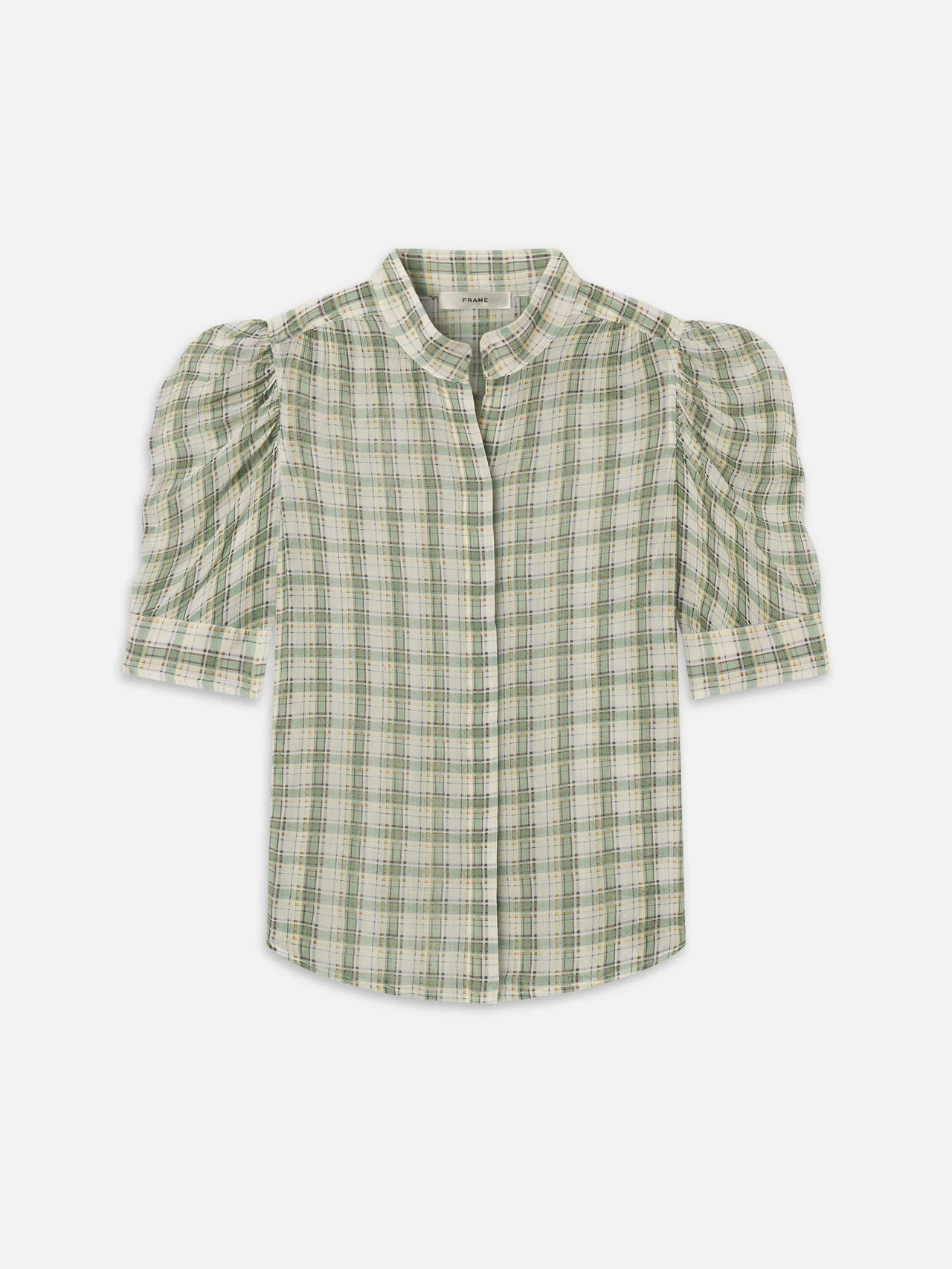 The Gillian Top -- Jade Green Plaid | Frame Denim
