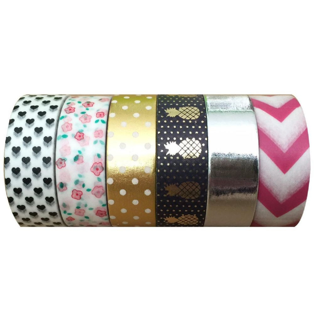 Wrapables Washi Tapes Decorative Masking Tapes, Set of 6, AD100 | Oriental Trading Company