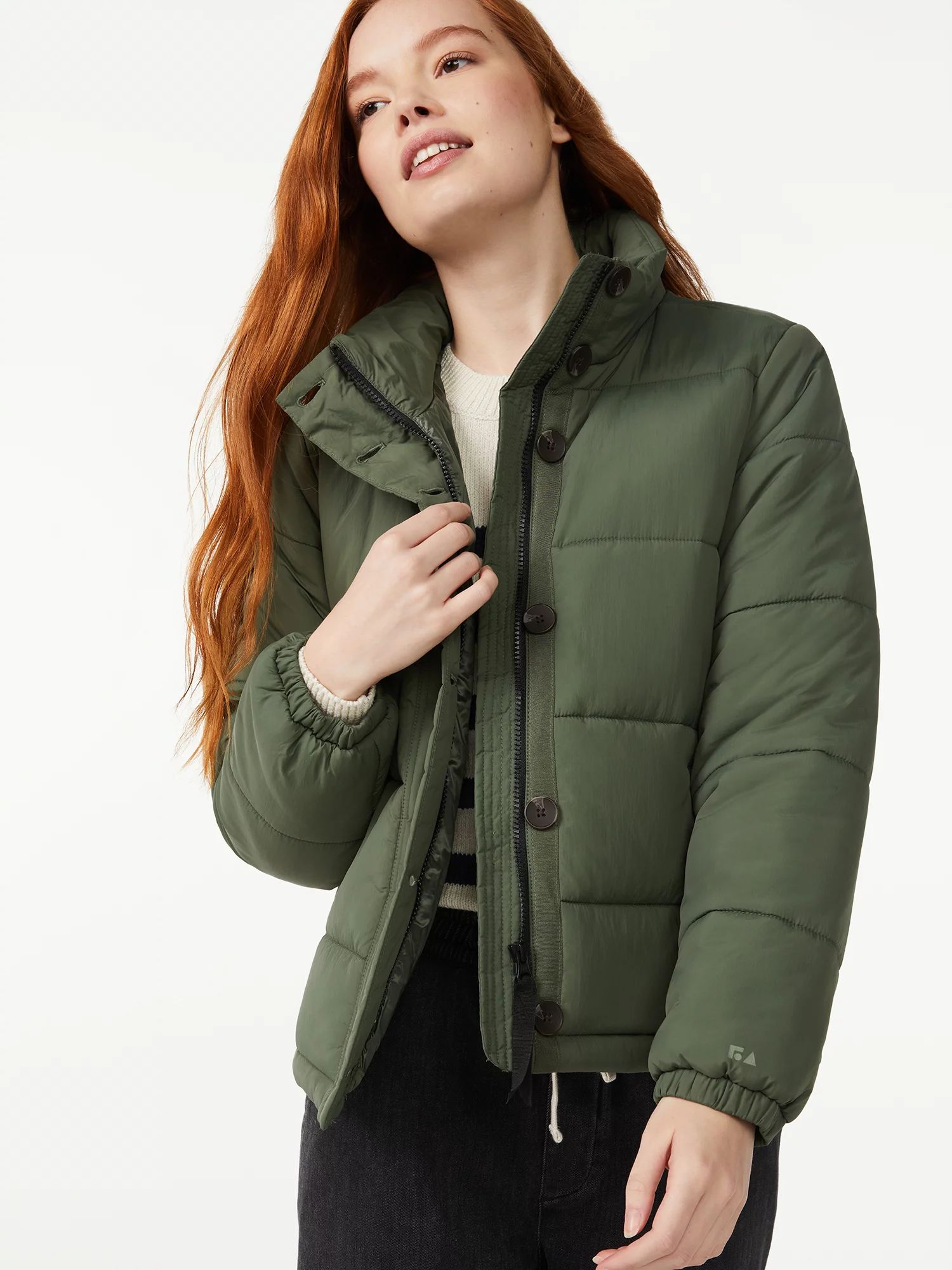 Free Assembly Women's Quilted Puffer Jacket - Walmart.com | Walmart (US)