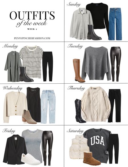 Year round capsule wardrobe featuring 74 pieces! Here is week 2 outfits. All pieces are linked on the blog. Polished casual outfits. Perfect for busy moms, work from home, weekend wear, casual Fridays and more

Follow my shop @PennyPincherFashion

#liketkit #LTKstyletip #LTKfindsunder100 #LTKSeasonal

#LTKshoecrush #LTKSeasonal #LTKfindsunder100