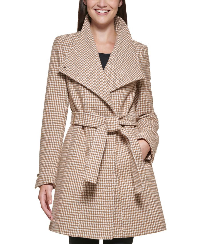 Calvin Klein Asymmetrical Belted Wrap Coat, Created for Macy's & Reviews - Coats & Jackets - Wome... | Macys (US)