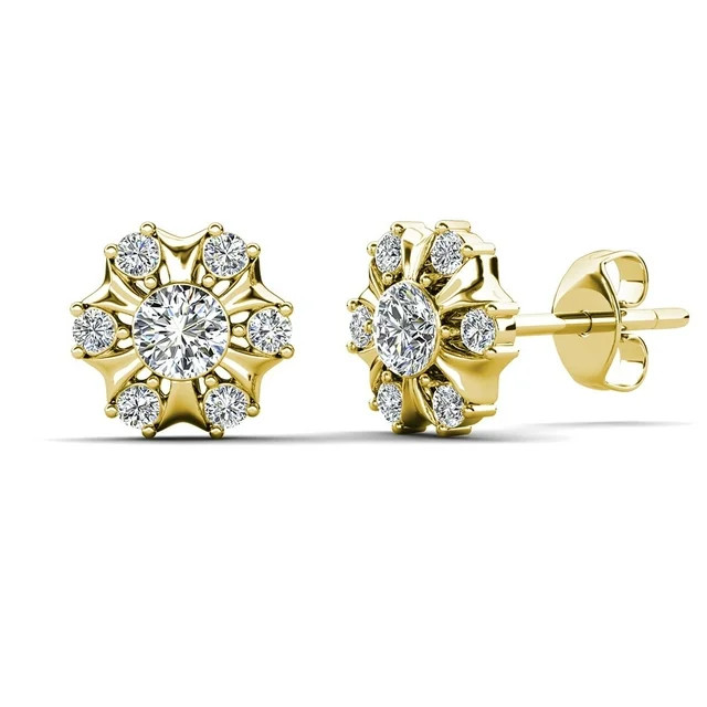 Cate & Chloe Millie 18k Yellow Gold Plated Stud Earrings with Swarovski Crystals Gift for Women | Walmart (US)