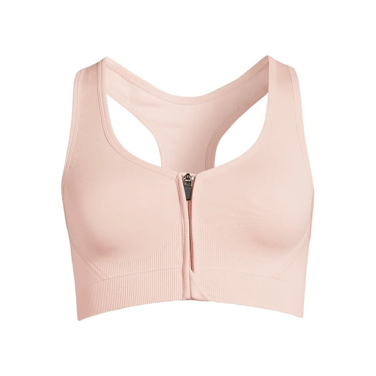 Avia Women’s Seamless Zip Front Sports Bra - Walmart.com | Walmart (US)