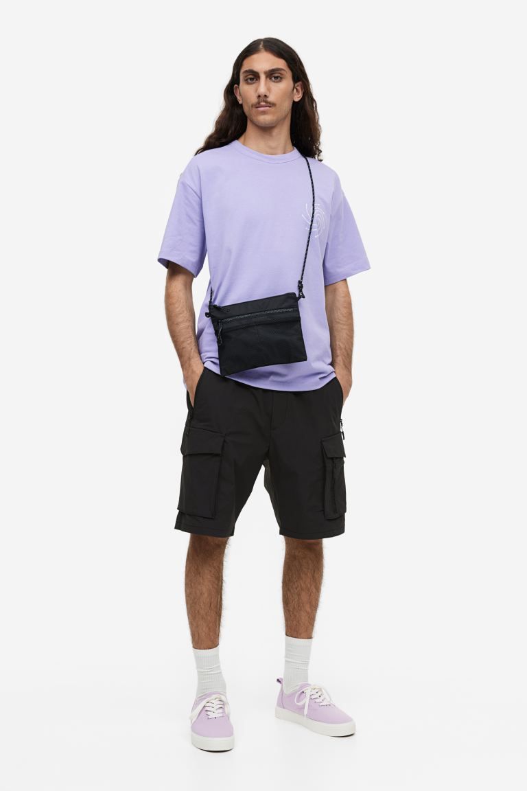 Relaxed Fit Nylon Cargo Shorts - Black - Men | H&M US | H&M (US + CA)