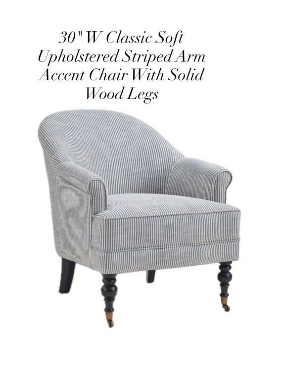 30" W Classic Soft Upholstered Striped Arm Accent Chair With Solid Wood Legs/ Home Decor

#LTKHome #LTKSaleAlert