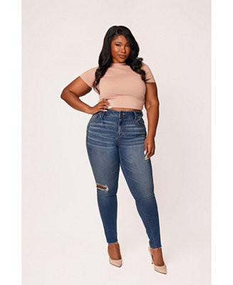Slink Jeans Plus Size Denim High Rise Skinny Jeans in 31 | Macy's