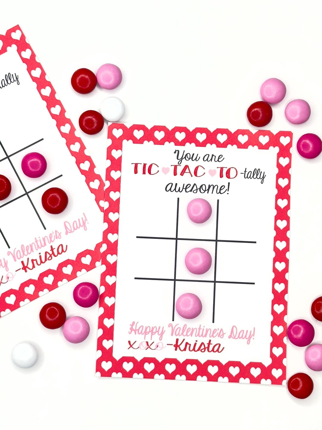 Tic Tac Toe Valentine's Day Cards: Personalized Treat Tags, Set of 12 - Etsy | Etsy (US)