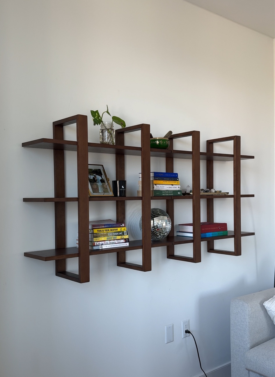 our new shelves are looking so good!! we got two of the burrow walnut index shelves 

#LTKHome