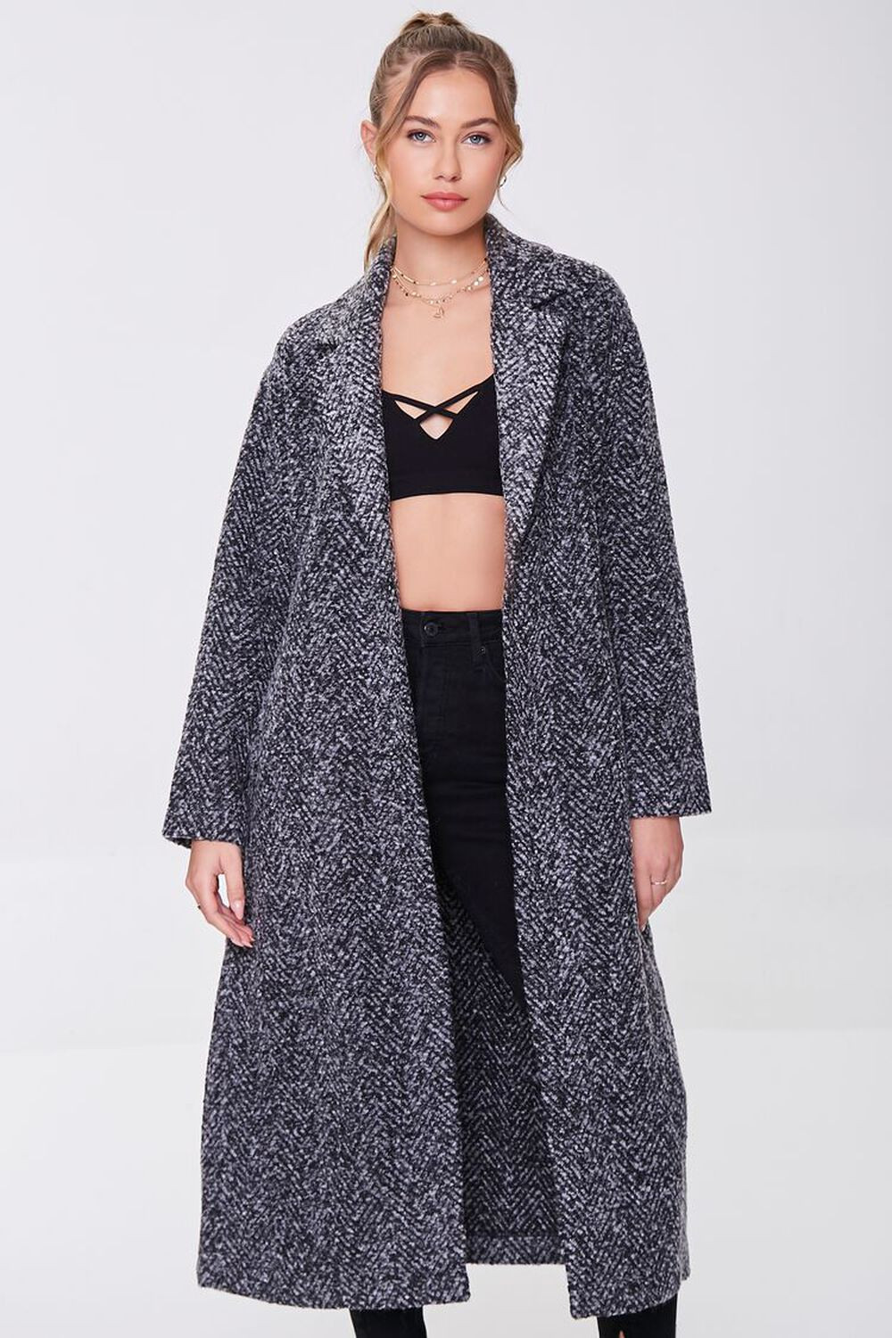 Tweed Longline Wrap Coat | Forever 21 (US)