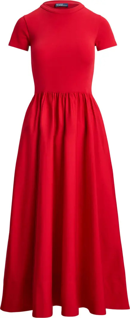 Polo Ralph Lauren Short Sleeve Cotton Midi Dress | Nordstrom | Nordstrom
