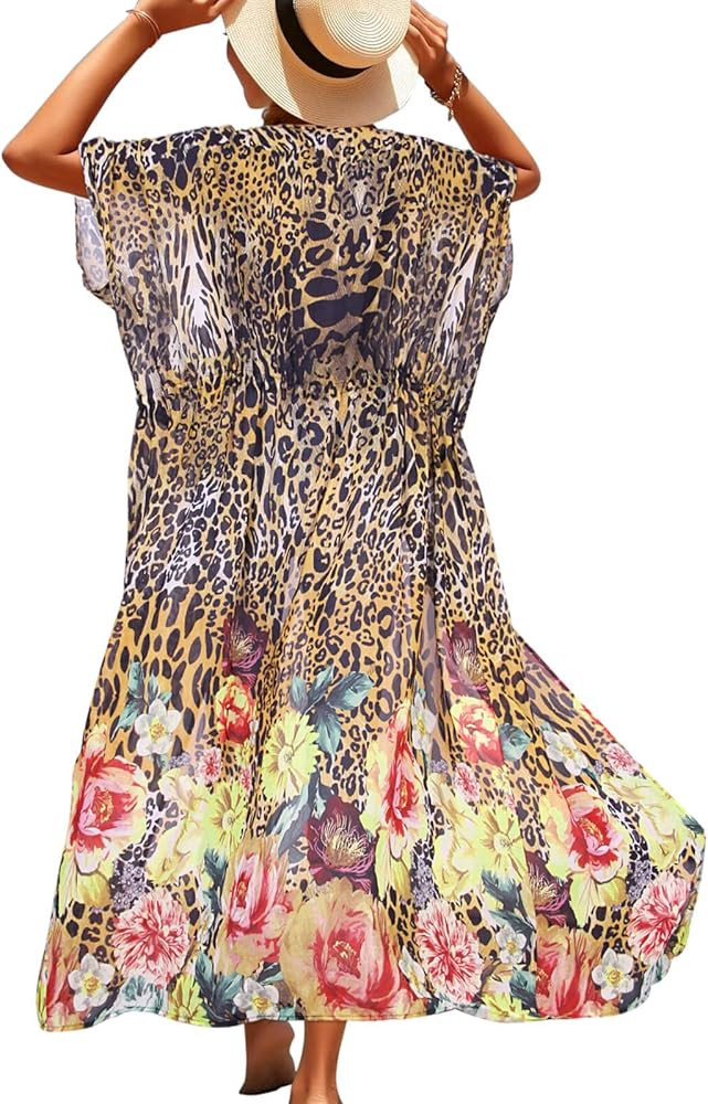 shermie Kimonos for Women Long Swimwear Beach Swimsuit Cover Up | Amazon (US)