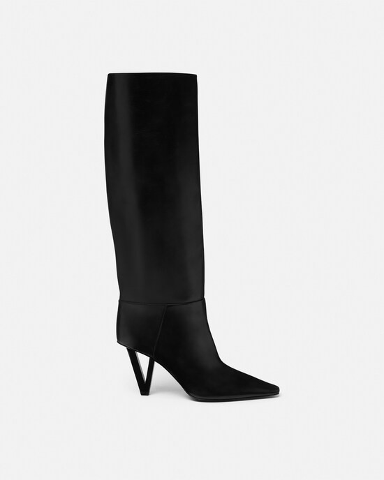 V2025 Leather Boots 85 mm | Versace (US)