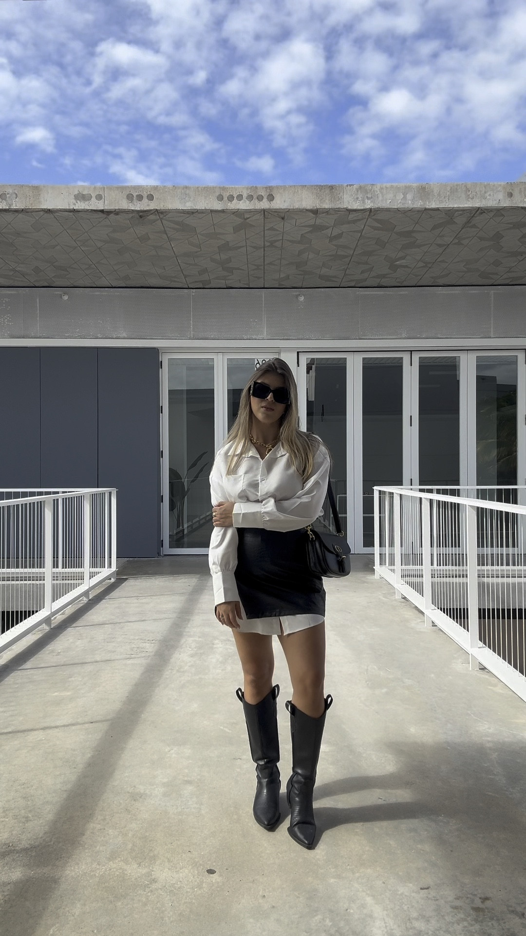 White blouse, black leather skirt, and cowboy boots 👌🏼 the perfect combination for a Fall look.

#LTKSeasonal #LTKCyberWeek #LTKMidsize