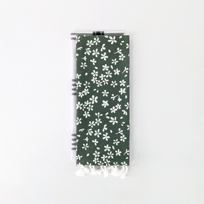 2pk Dish Towel Teal Plaid/Floral - Bullseye's Playground™ | Target