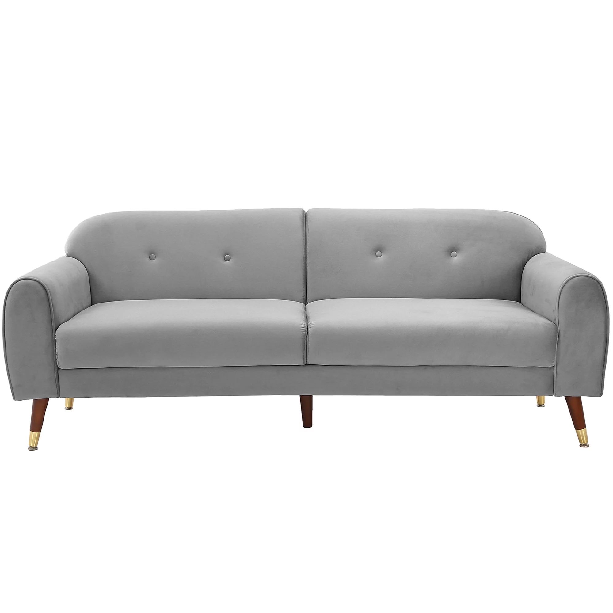 Modstyle Modern Velvet Sofa Couch for Living Room, Gray 75.5" | Walmart (US)