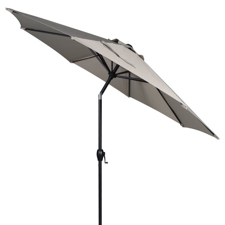 Mainstays 9ft Stone Round Outdoor Tilting Market Patio Umbrella with Crank | Walmart (US)