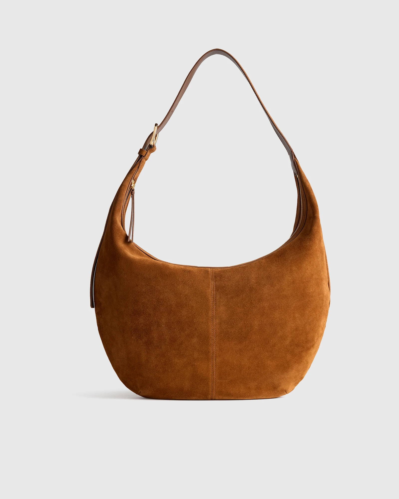 Quince | Women's Italian Suede Crescent Shoulder Bag in Whiskey, Suede Leather | Quince