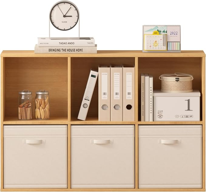 6 Cube Storage Organizer, Wooden Cube Shelves with Closed Back Panel, Reversible Bookcase, Cubes ... | Amazon (US)