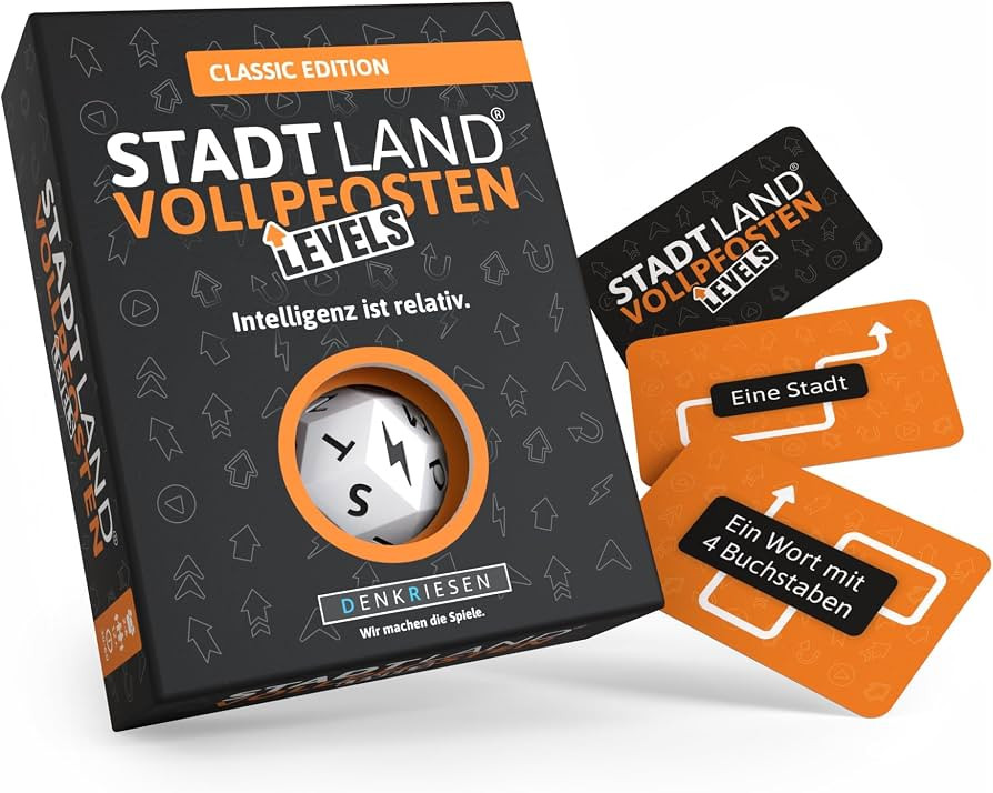 DENKRIESEN - Stadt Land Vollpfosten® Levels – Classic Edition | 60 Spielkarten und Blitzwürfe... | Amazon (DE)