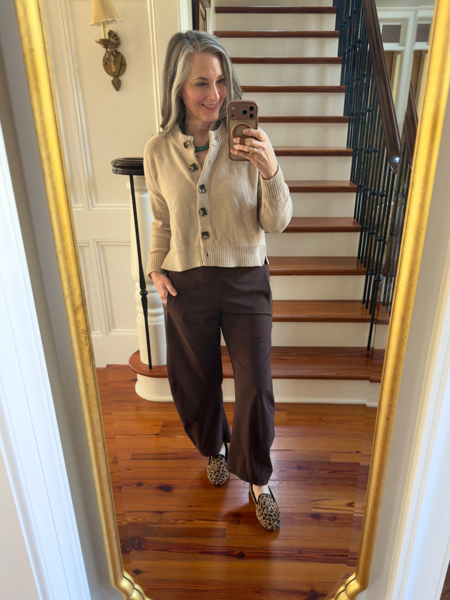 Quince cotton cardigan
Ruti on the Loose Work Pants (true size 8 regular)
Amazon jewelry (chunky green beaded necklace)
Birdies Flats

#LTKOver40 #LTKootd #LTKSeasonal