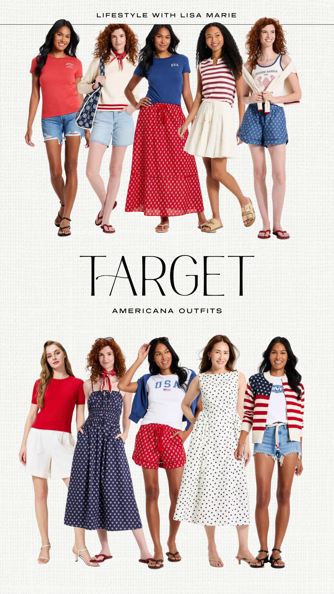 New Target red, white and blue outfits in Americana style! Patriotic outfits for the 4th of July. Shorts, t-shirts, dresses, skirts and tank tops for warm weather. Elevated casual outfits for summer barbeque, outdoor events and parties. Polka dot shorts, dresses and skirts. Denim shorts.

#LTKmomlife #LTKSeasonal #LTKPetite