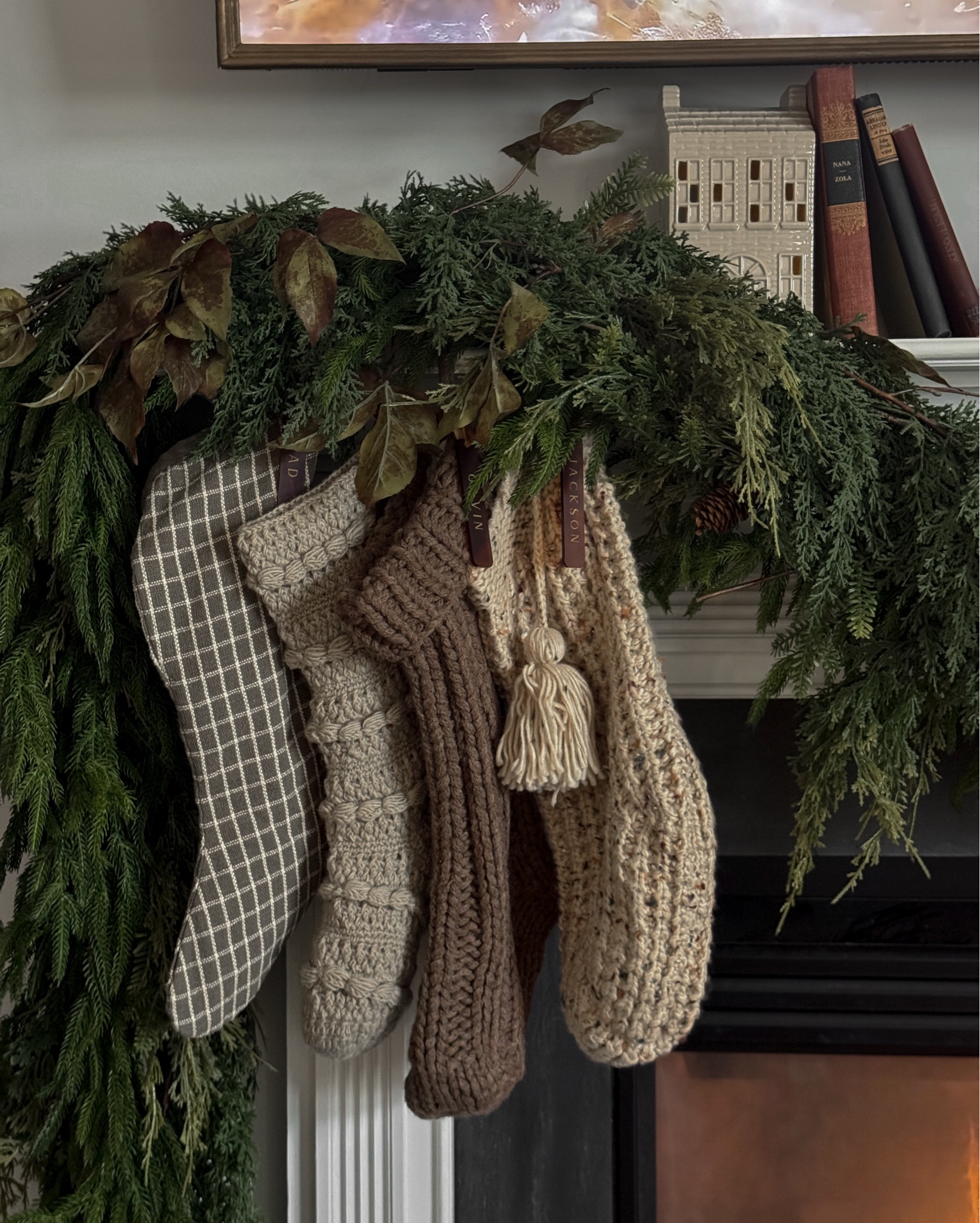 Christmas stockings, Christmas decor, Christmas garland, fireplace mantel decor, Christmas mantel decor

#LTKHome #LTKSeasonal #LTKHoliday