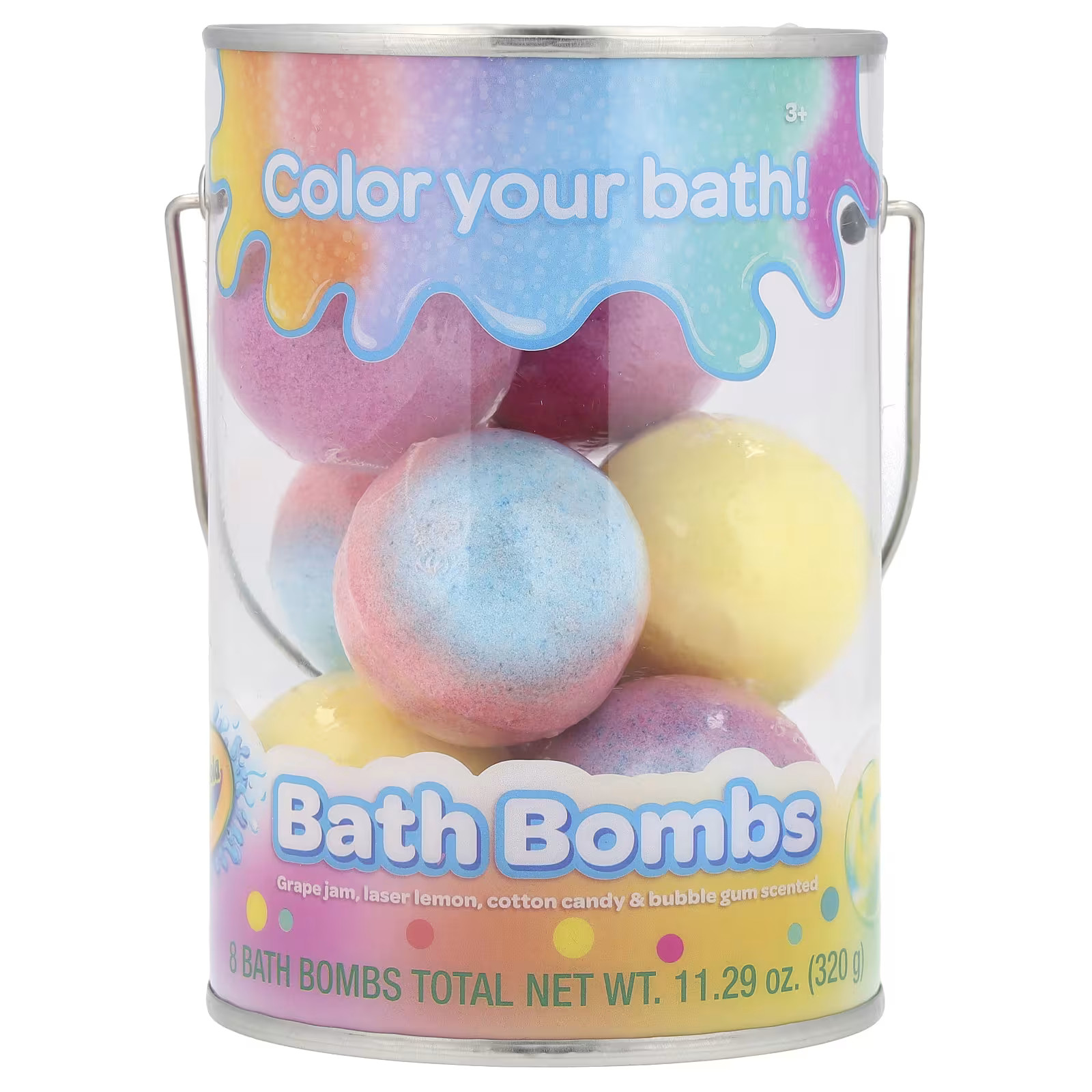 Bath Bombs, 3+, Grape Jam, Laser Lemon, Cotton Candy & Bubble Gum Scented, 8 Bath Bombs, 11.29 oz... | iHerb