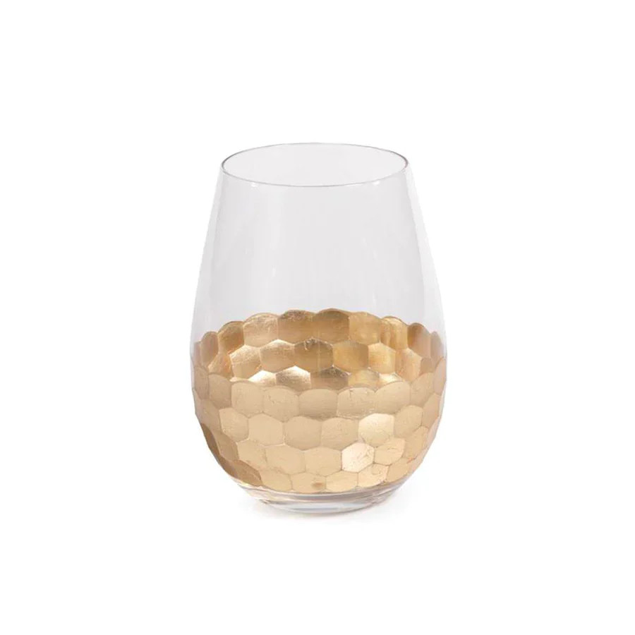 Stemless Gold Leaf Wine Glass | Linen & Flax Co