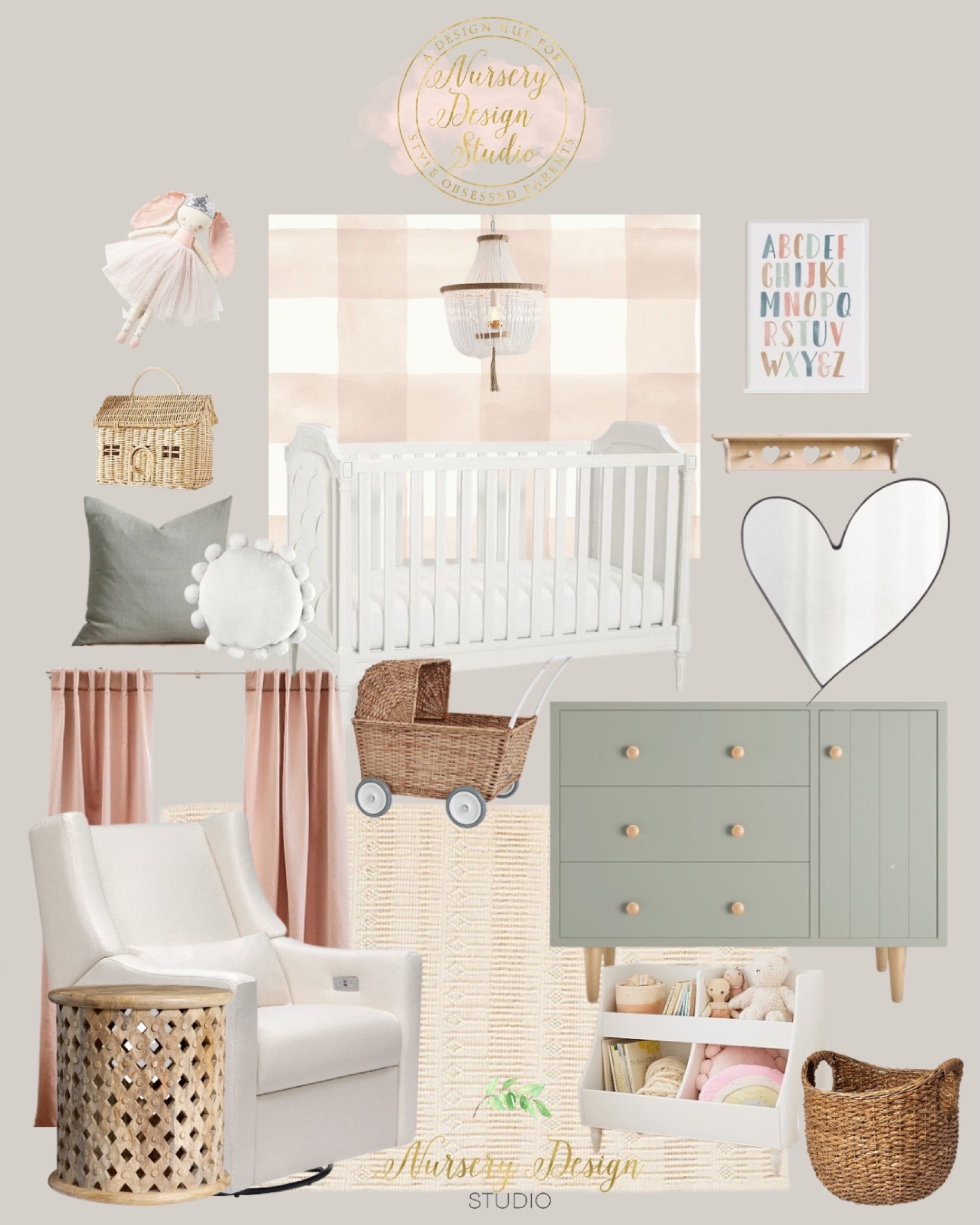 Lovely pink and sage green nursery design 

Girl’s nursery, modern nursery, sage green dresser, pink curtains, cream, side table

#LTKbaby #LTKbump #LTKhome
