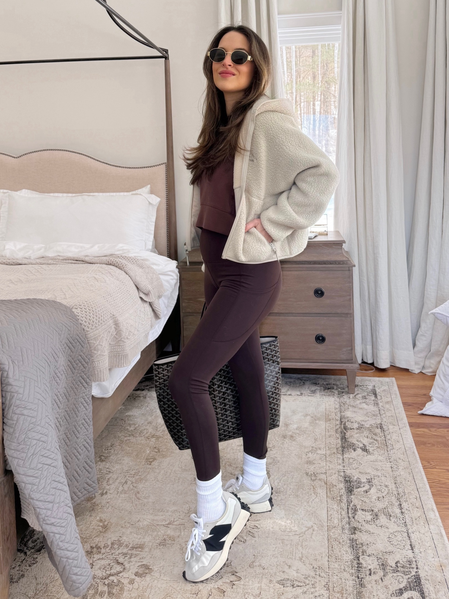 Amazon leggings under $25. These run true to size, wearing S in brown. Abercrombie NeoKnit runs true to size, wearing S. Aritizia fleece also runs true, wearing S  

#LTKfindsunder50 #LTKSeasonal