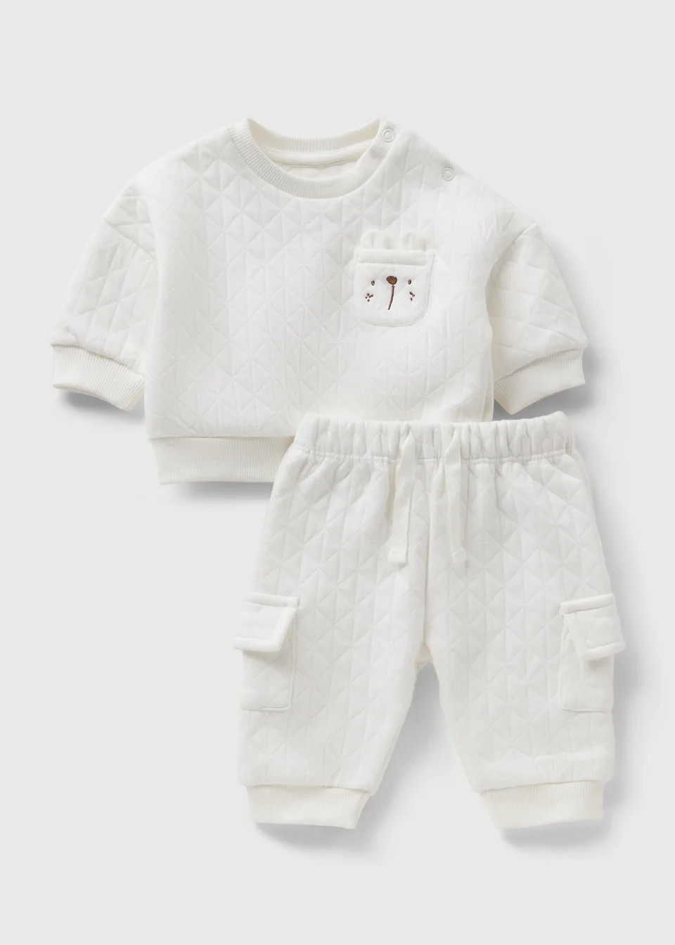 Baby Cream Bear Quilted Sweatshirt & Jogging Bottoms (Newborn-23mths) | Matalan (UK)