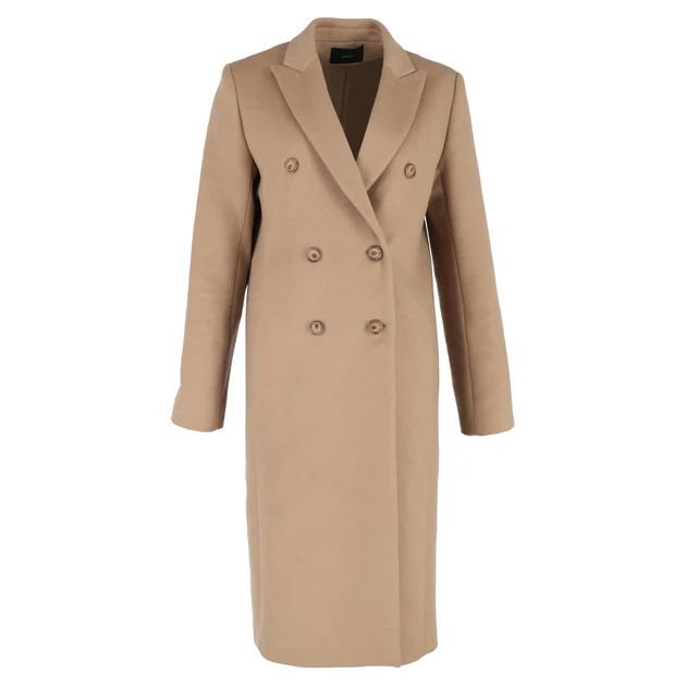 Joseph Double-Breasted Camia Coat in Beige Wool | Shop Simon