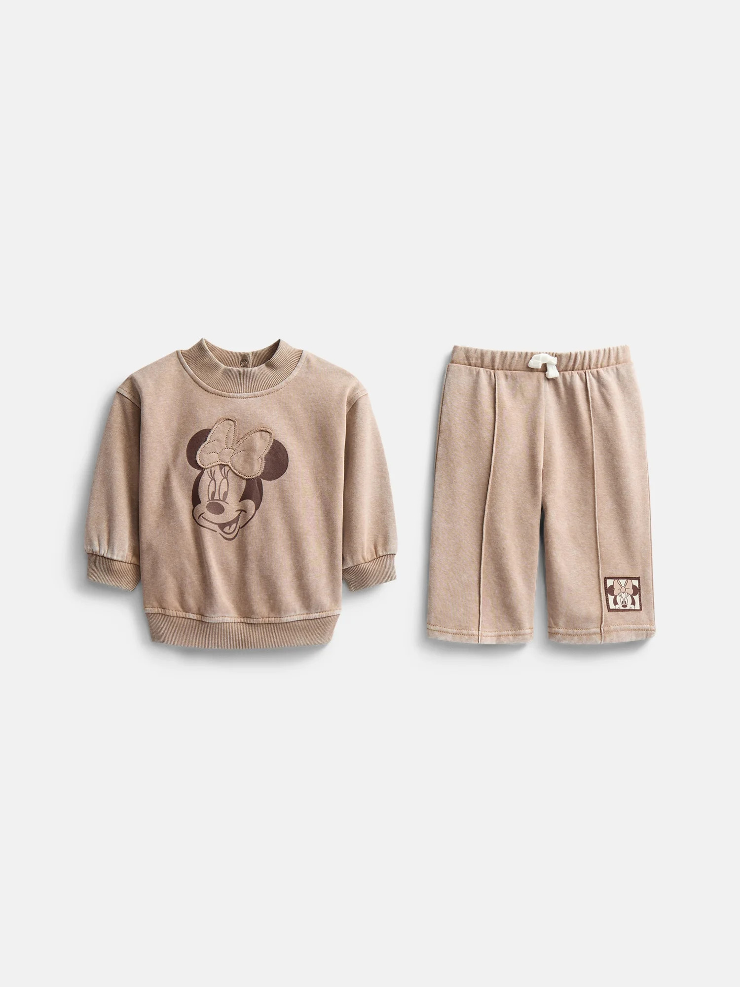 Minnie Mouse Baby Girls Mock Neck Sweatshirt and Pants Set, 2 Piece, Sizes 0/3M-24M | Walmart (US)