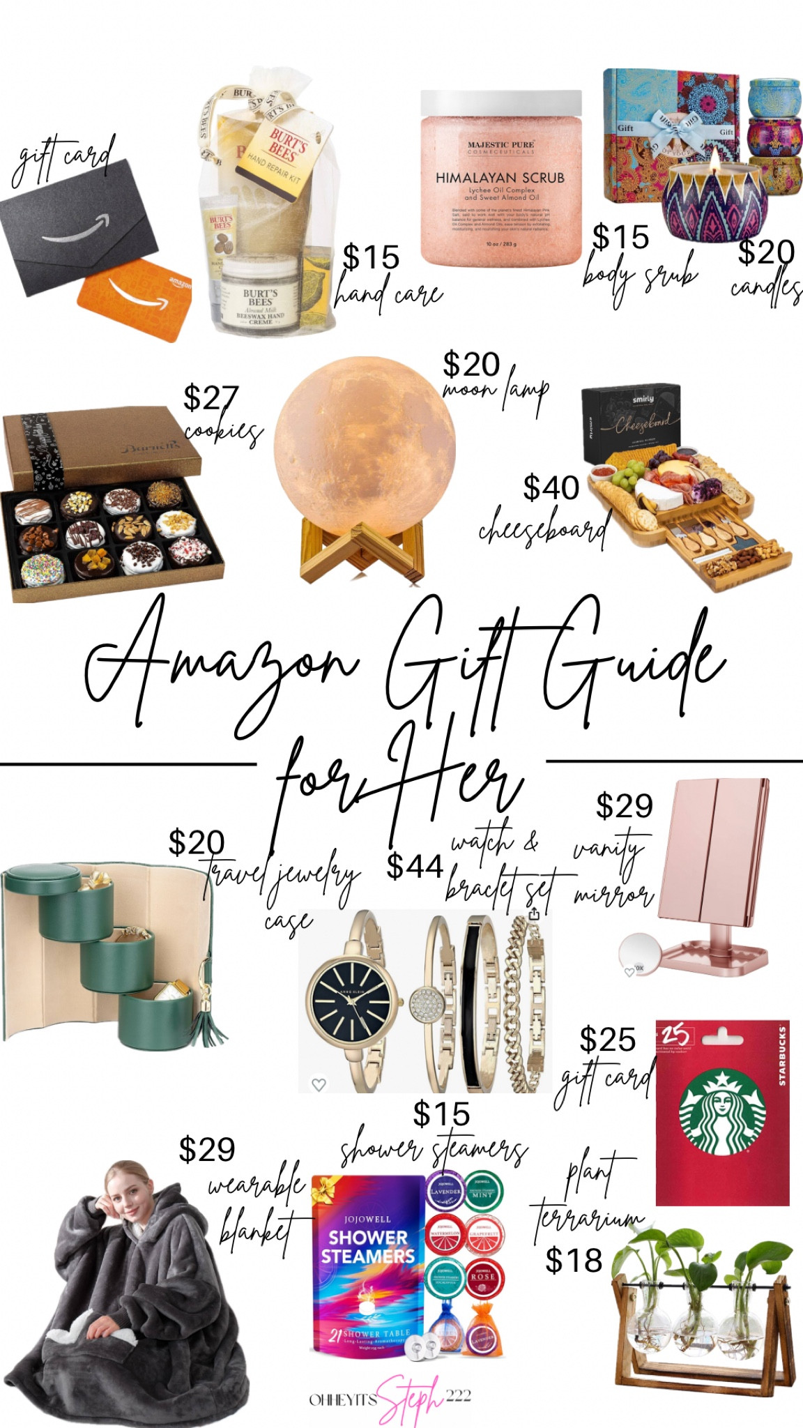 Amazon gift guide for her



Woman’s gifts, gifts under $50, gift cards, last minute gifts, hand care, self care, Burt’s bees, body scrub, candles, gifts for mom, gift for wife, gift for girlfriend, gift for sister,  charcuterie board, moon light, friend gift, teacher gift, watch and bracelet set, chocolate covered cookies, coworker gift, travel case, plant terrarium, wearable blanket 

#LTKSeasonal #LTKGiftGuide #LTKfindsunder50