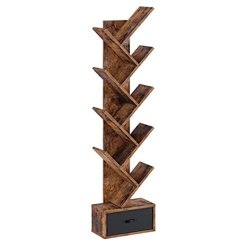 Rolanstar Tree Bookshelf Bookcase with Drawer, Floor Standing Tree Bookcase, Bookshelves Storage ... | Amazon (CA)