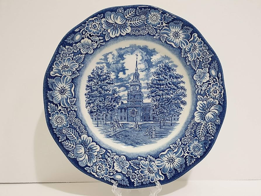 Staffordshire Liberty Blue Independence Hall Dinner Plate - Set of 4 | Amazon (US)