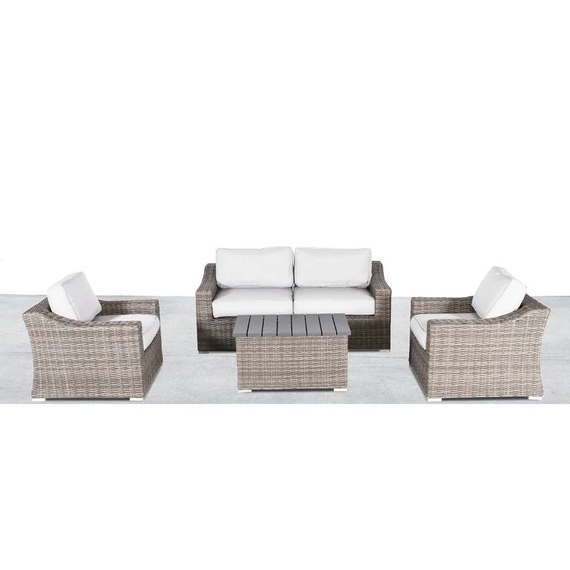 Dayse Wicker/Rattan 4 - Person Seating Group with Cushions | Wayfair North America