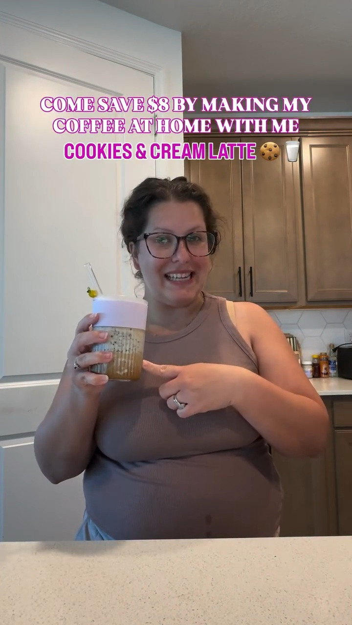 TASTES EVEN BETTER WHEN ITS SAVING ME MONEY 
🤭🍪🥛☕️💙

here’s a breakdown:
2 ts of @nescafe 
1 tbs of white chocolate syrup @torani 
Milk of choice (but obvi @oatly 🤤)
1 ounce cookies and cream @chobani 
Splash of heavy cream 
Cookies and cream spread @target 

What are some of your go to recipes for coffee at home? Drop them below to give each other ideas 💡 😍

Iced latte, iced coffee, coffee at home, coffee recipes, coffee must have, Amazon finds, coffee bar, cookies and cream latte, viral coffee, CHOBANI creamer, budgeting era, home coffee, morning coffee, mom vlog, mom favs, mom life 

#coffeeathome #icedlatte #coffeerecipes #budgetingtips #momcoffee