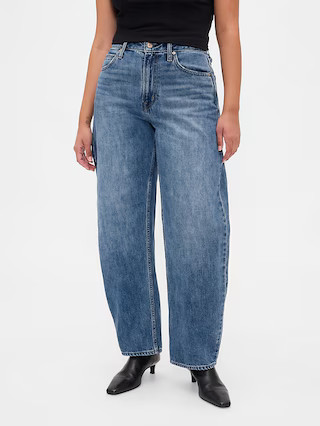 Curvy High Rise Barrel Jeans | Gap (US)