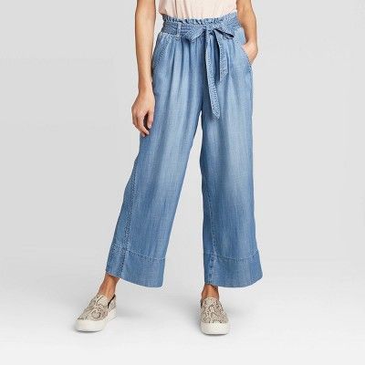 Women's Tie-Front Denim Cropped Pants - Knox Rose™ Blue | Target